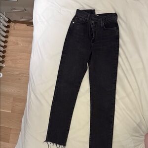 Agolde Black Skinny Jeans High-Rise Rigid Denim